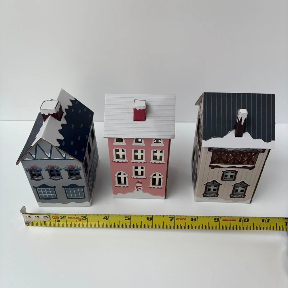 Target Bullseye Playground Paper‎ Christmas Village 3 Houses Dollar Spot